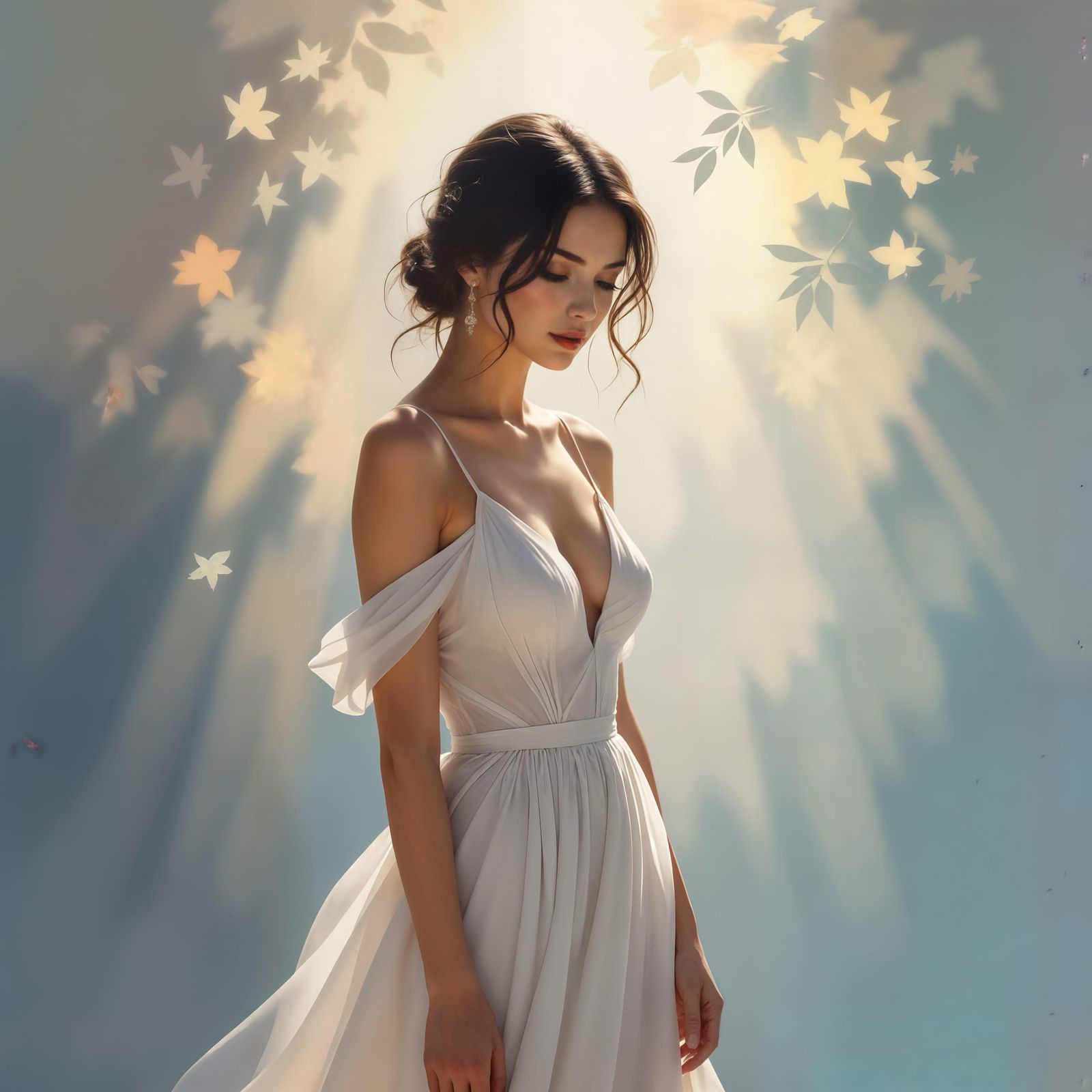 Ethereal Watercolor Portrait of a Brave Woman