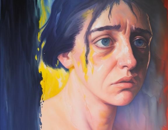 Anxious Fear in Sunshine: Expressionist Oil Painting