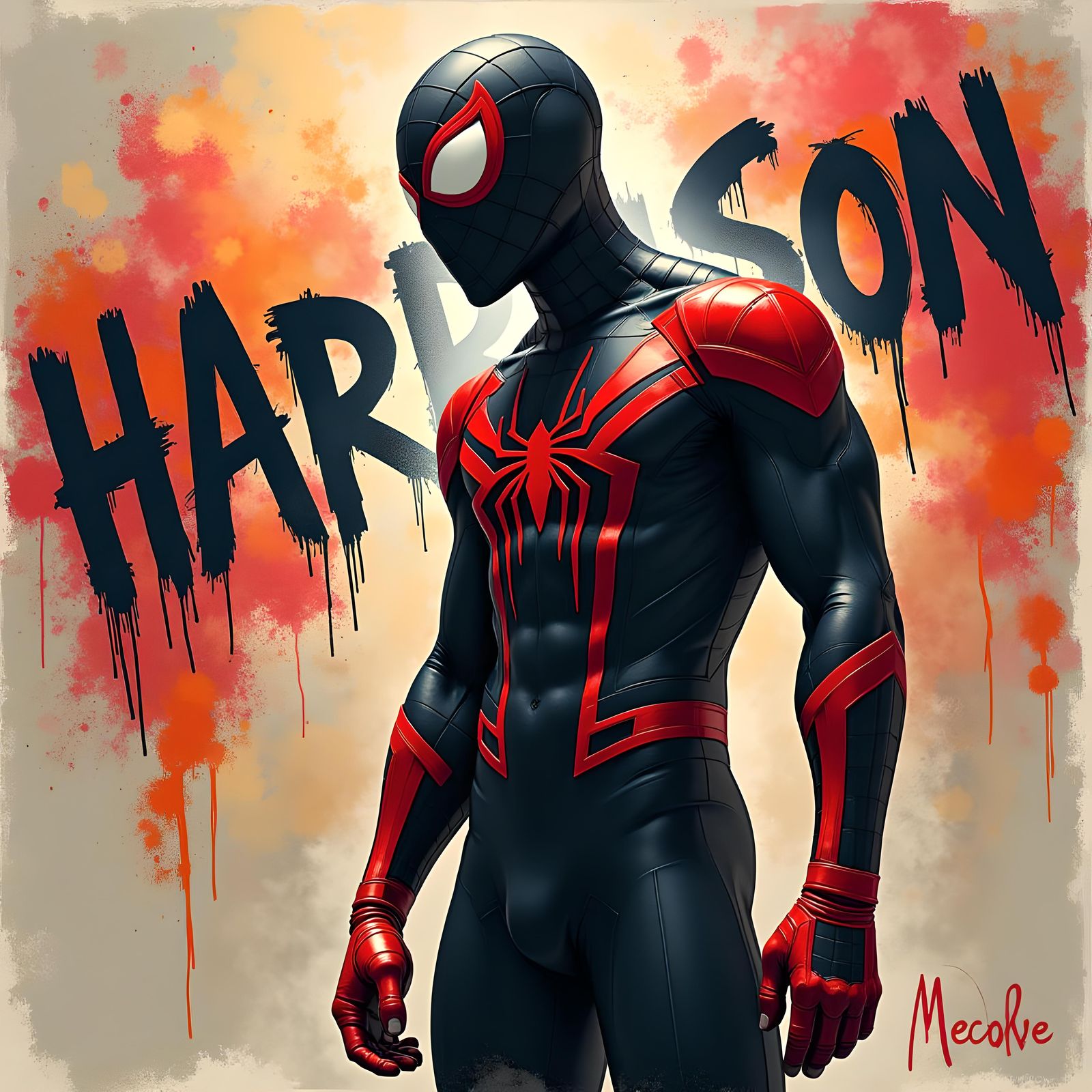 Miles Morales Graffiti Art in Detailed Matte Painting