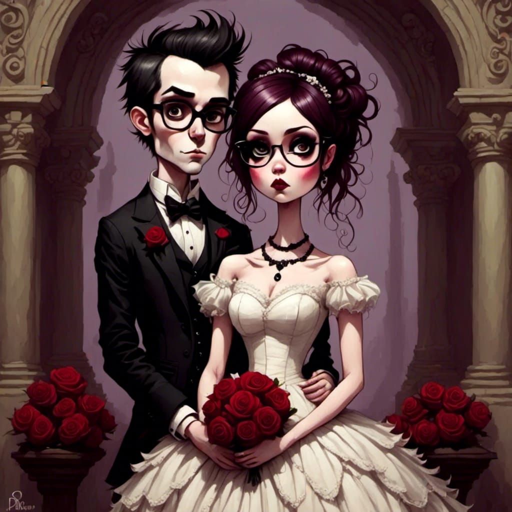 Gothic Wedding in Mark Ryden's Surreal Style