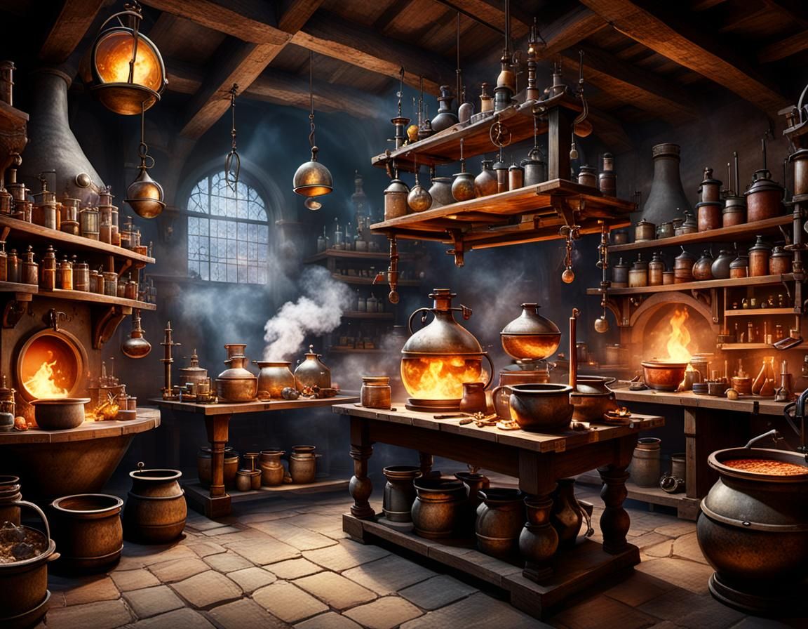 medieval alchemist's laboratory