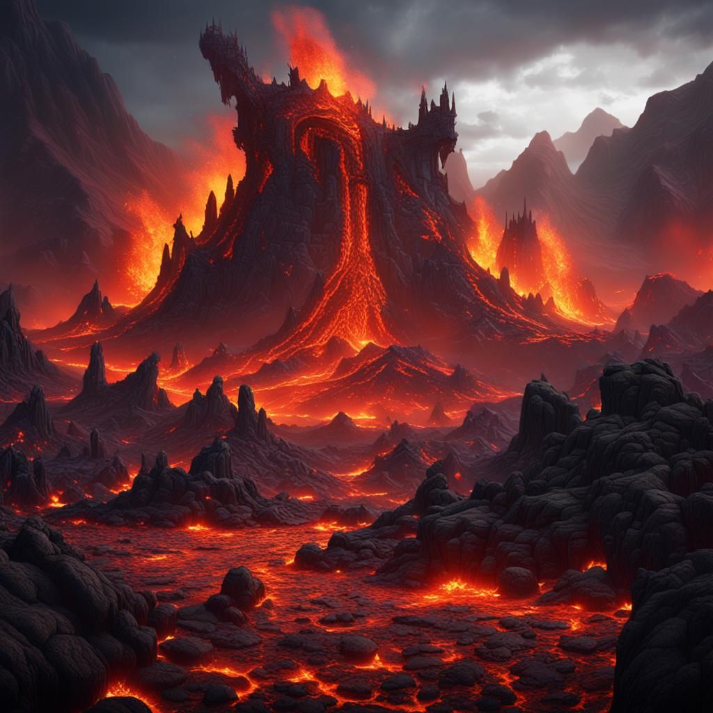 Lava Landscape: A Detailed Matte Painting