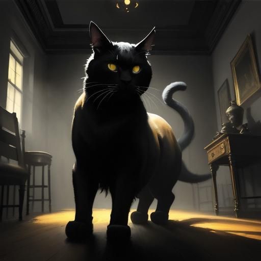 Expressionist Cataur in Eerie Interior as Painting