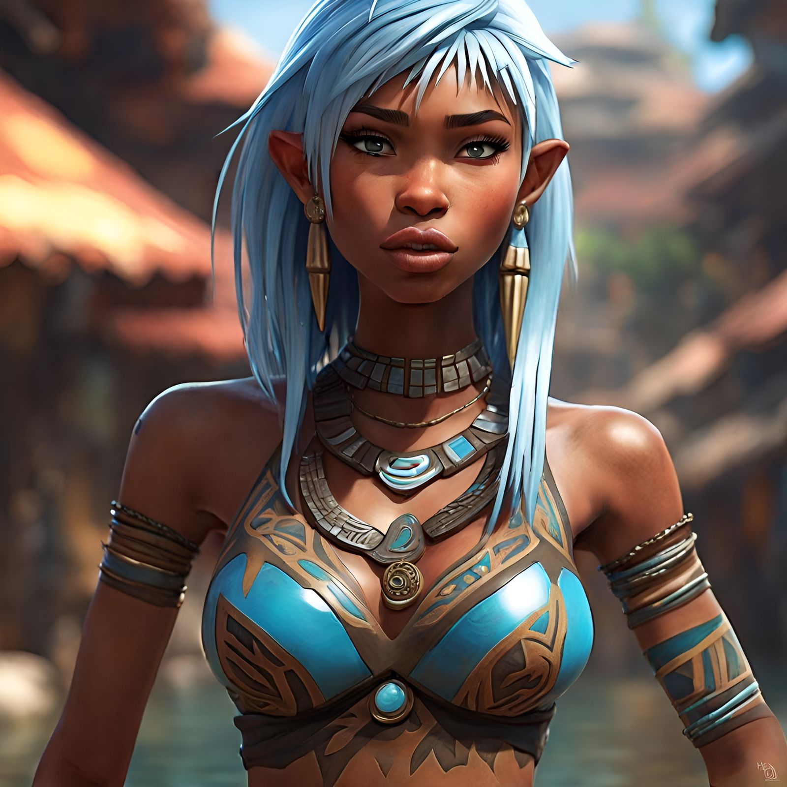 Atlantis' Kida in Hyperdetailed Digital Painting