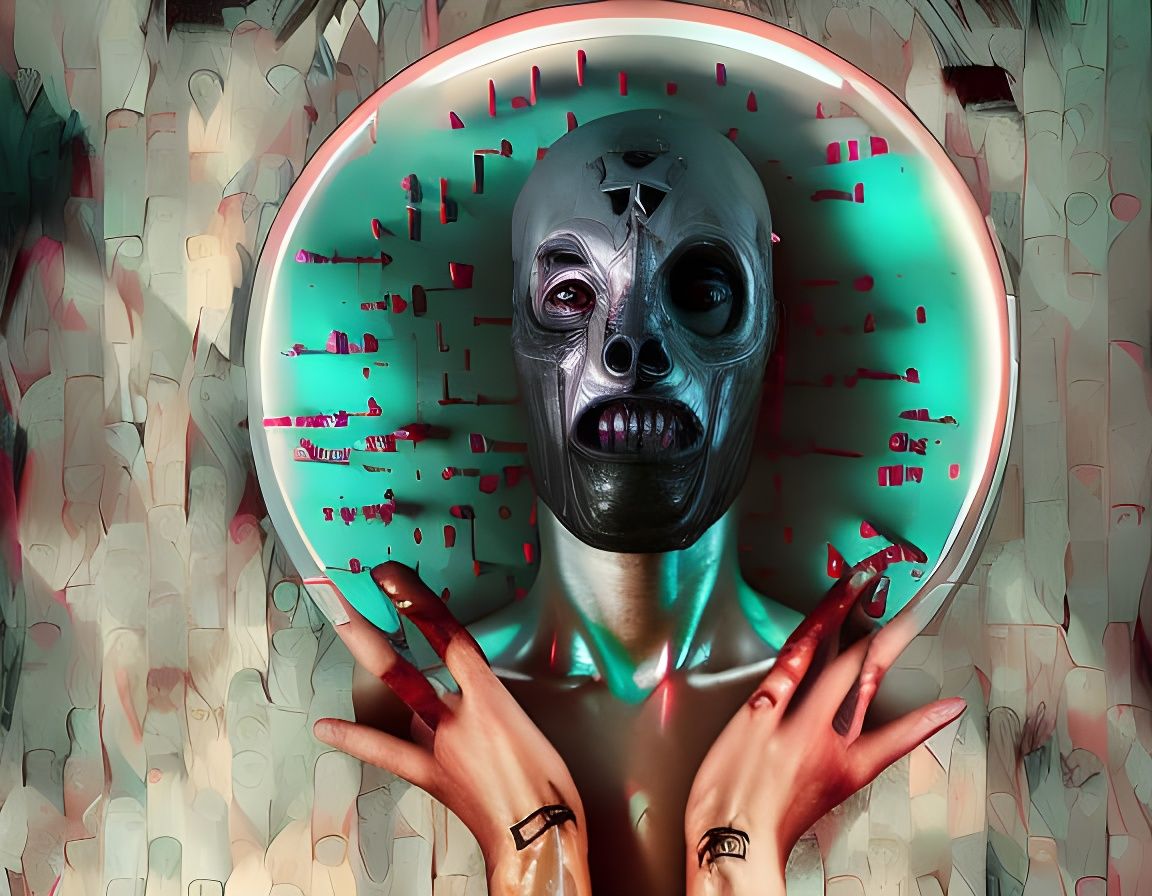 Death Mask Biology in Gig Poster Art Style