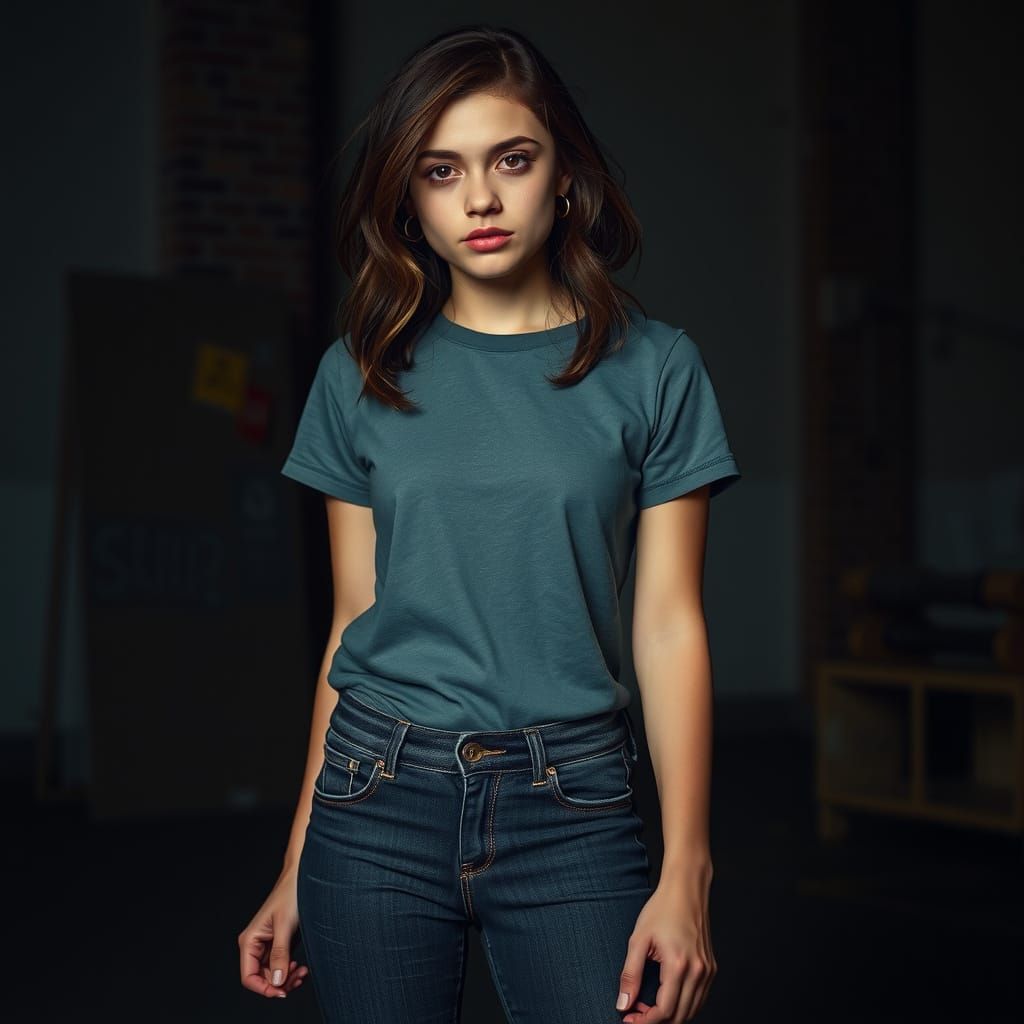 Moody Young Woman Embodies Alternative Music Style