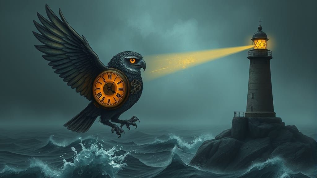 Clockwork Owl Delivers Message To Lighthouse Keeper