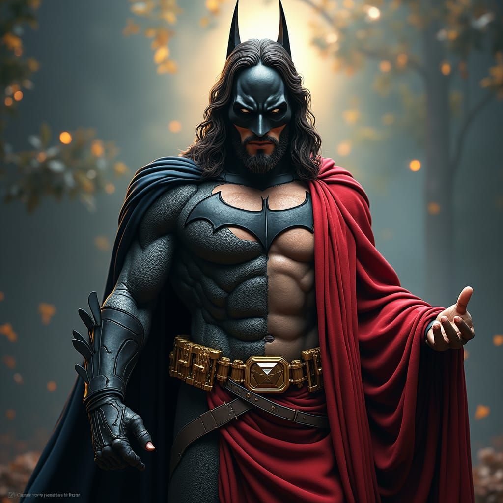 Batman Jesus Hybrid in Fantasy Concept Art Style