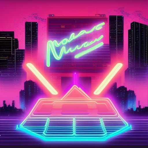 Synthwave Neon Miracle in Retro Style