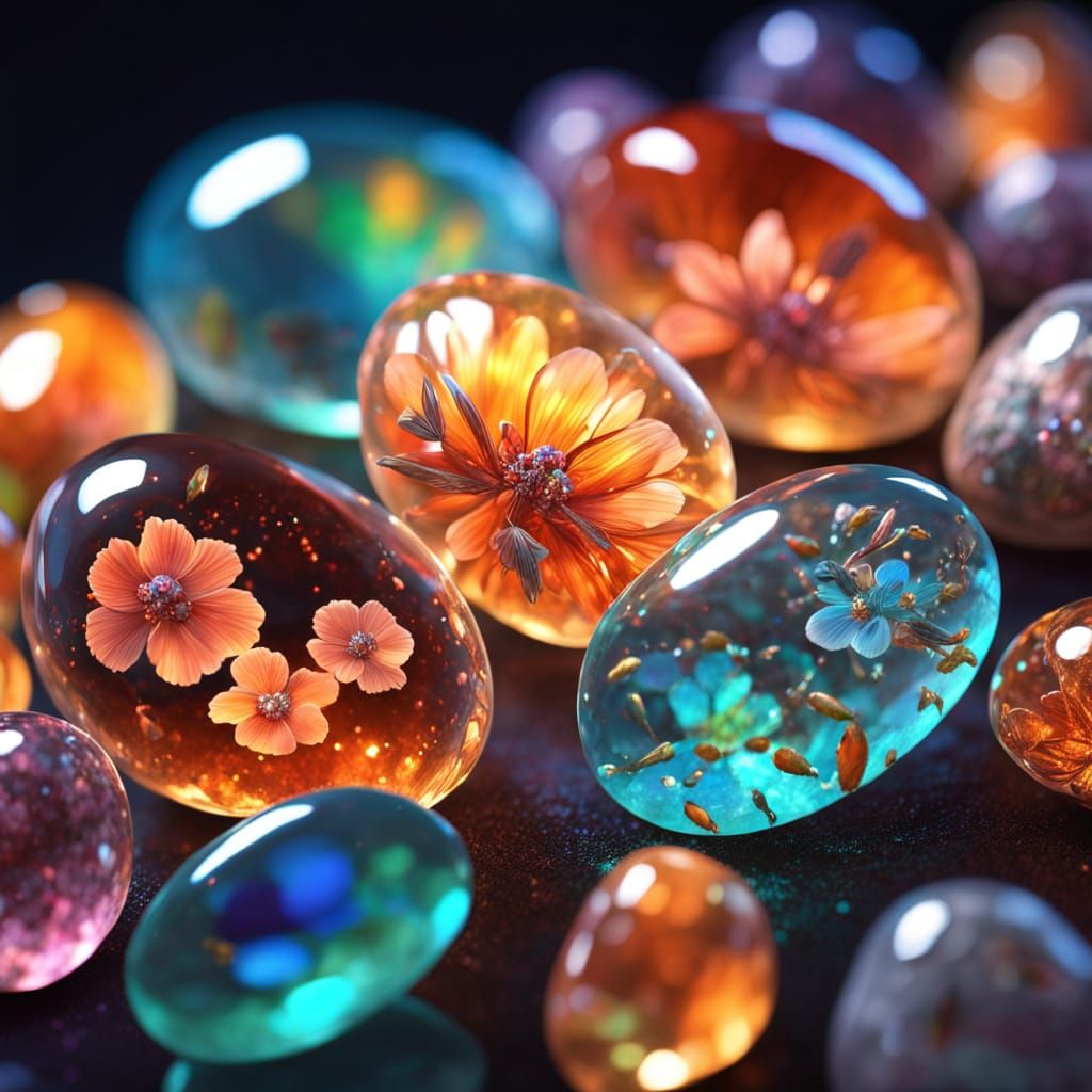 Bioluminescent Gemstone Jewelry: Hyper-Realistic Digital Art