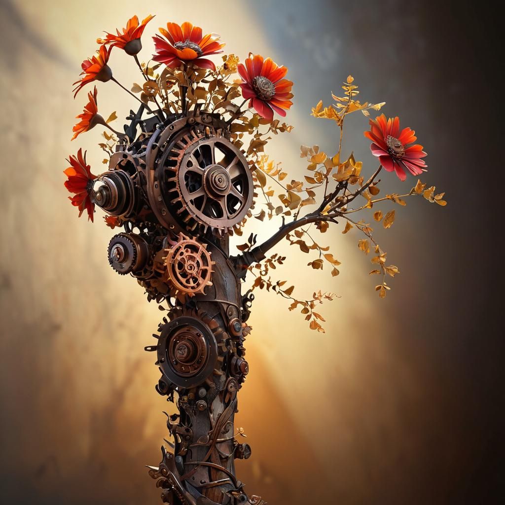 Retro-Futuristic Steampunk Botanical Wonder