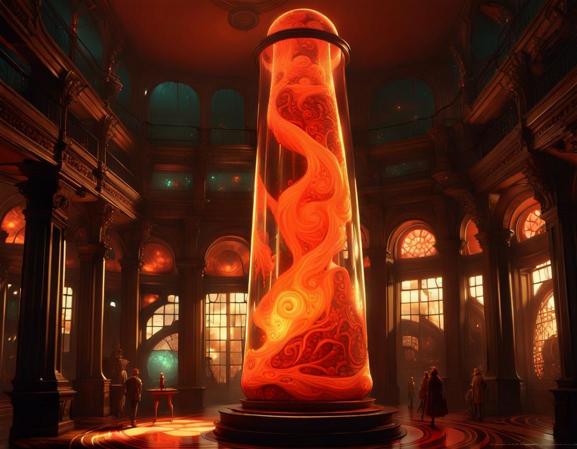 Bioluminescent Lava Lamp Artifact in Fairycore Museum