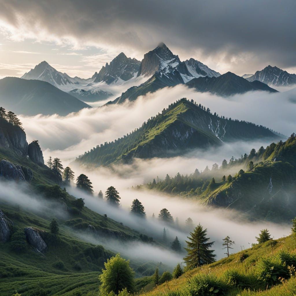 Misty Mountains Landscape