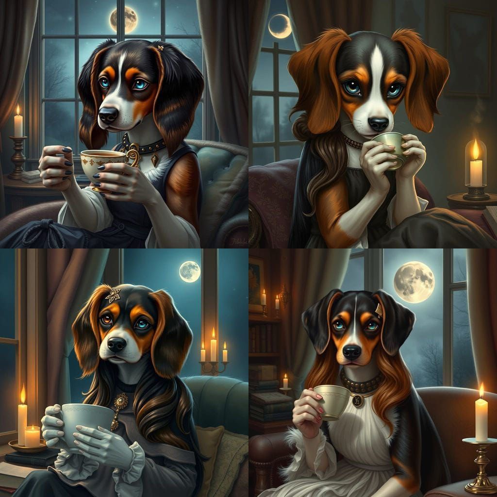 Ethereal Scholar in Elegant Onyx and Cobalt