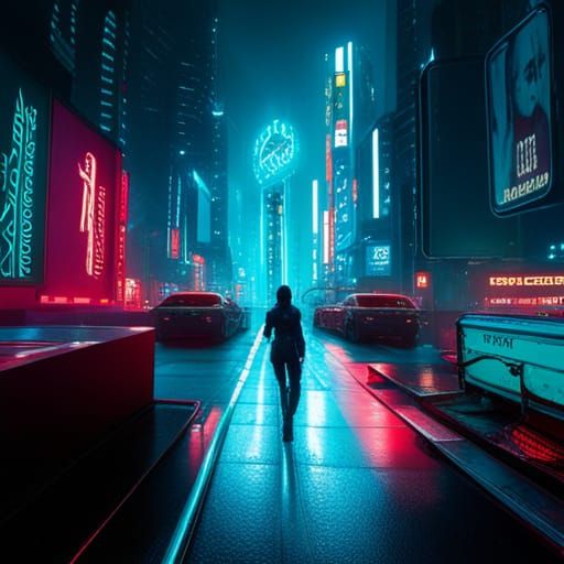 Star in Cyberpunk Neon Space