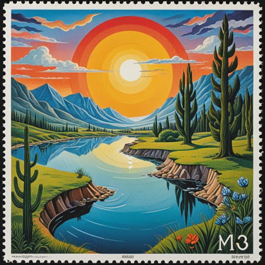 Vibrant Surrealist Landscape in Dali-Esque Style with Psyche...