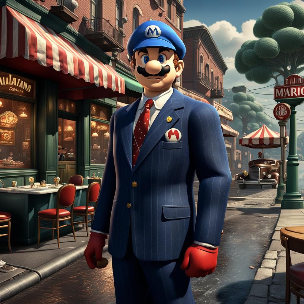 Super Mario as 1940s Gangster in New Jersey