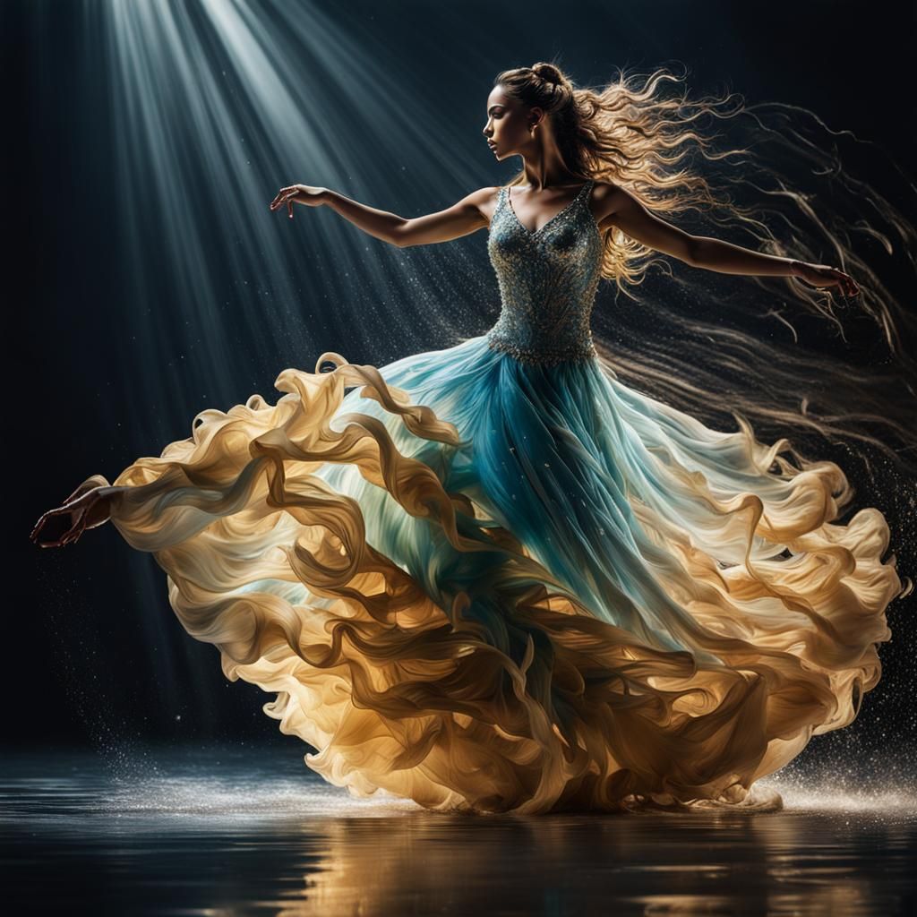 Water Dress Dancer in Sparkling Motion