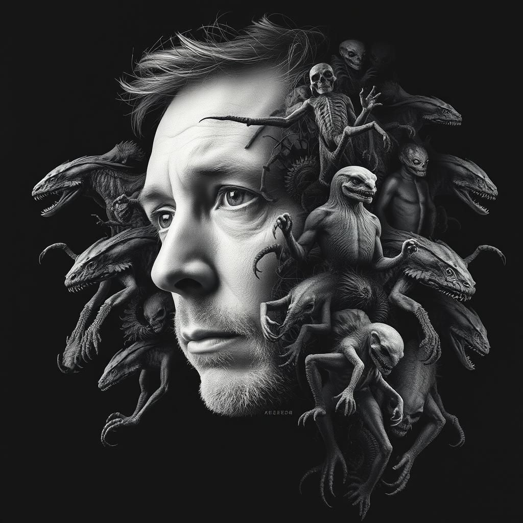 Cryptid Collage Portrait in Dada Style