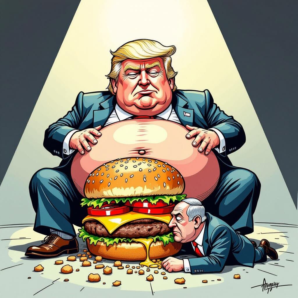 Donald Trump Caricature in Bold Graphic Novel Style