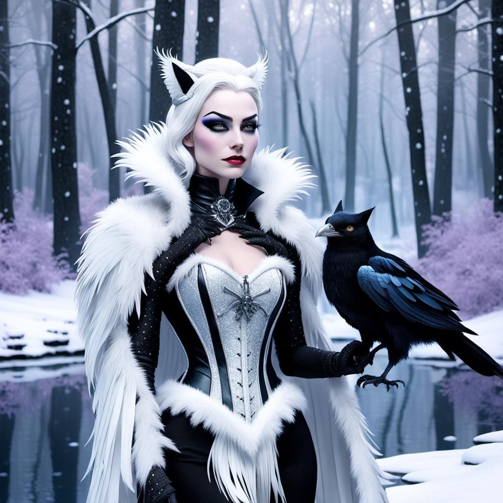 Cruella snow queen with a hint of Catwoman
