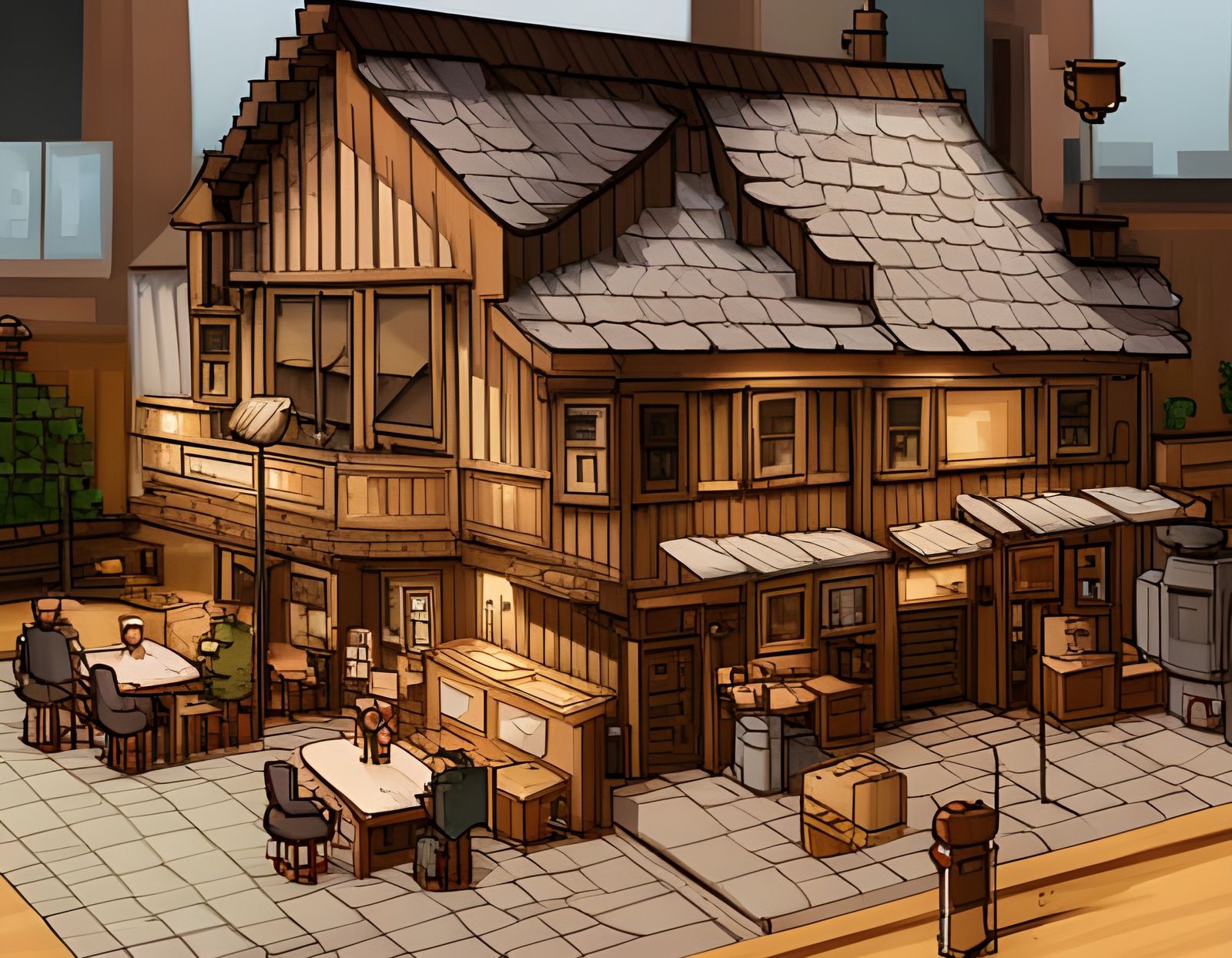 Victorian Tavern in 16-bit Pixel Art