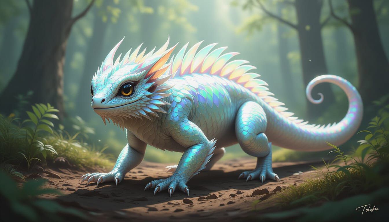 Dazzling Ghostly Forest Predator with Iridescent Scales