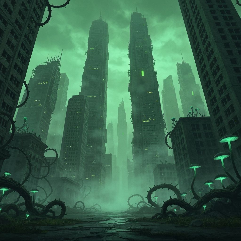 Creepy Abandoned Colossal City in Mist