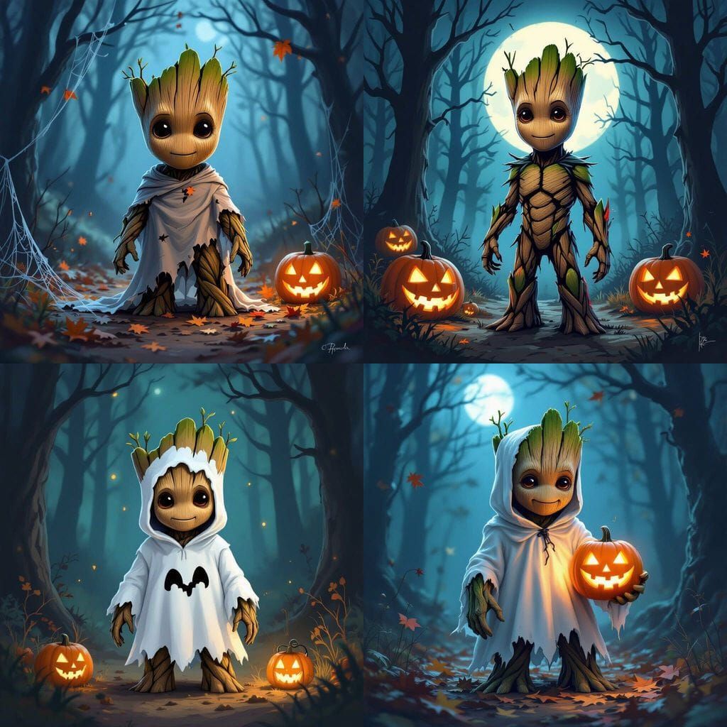 Groot in Spooky Halloween Costume