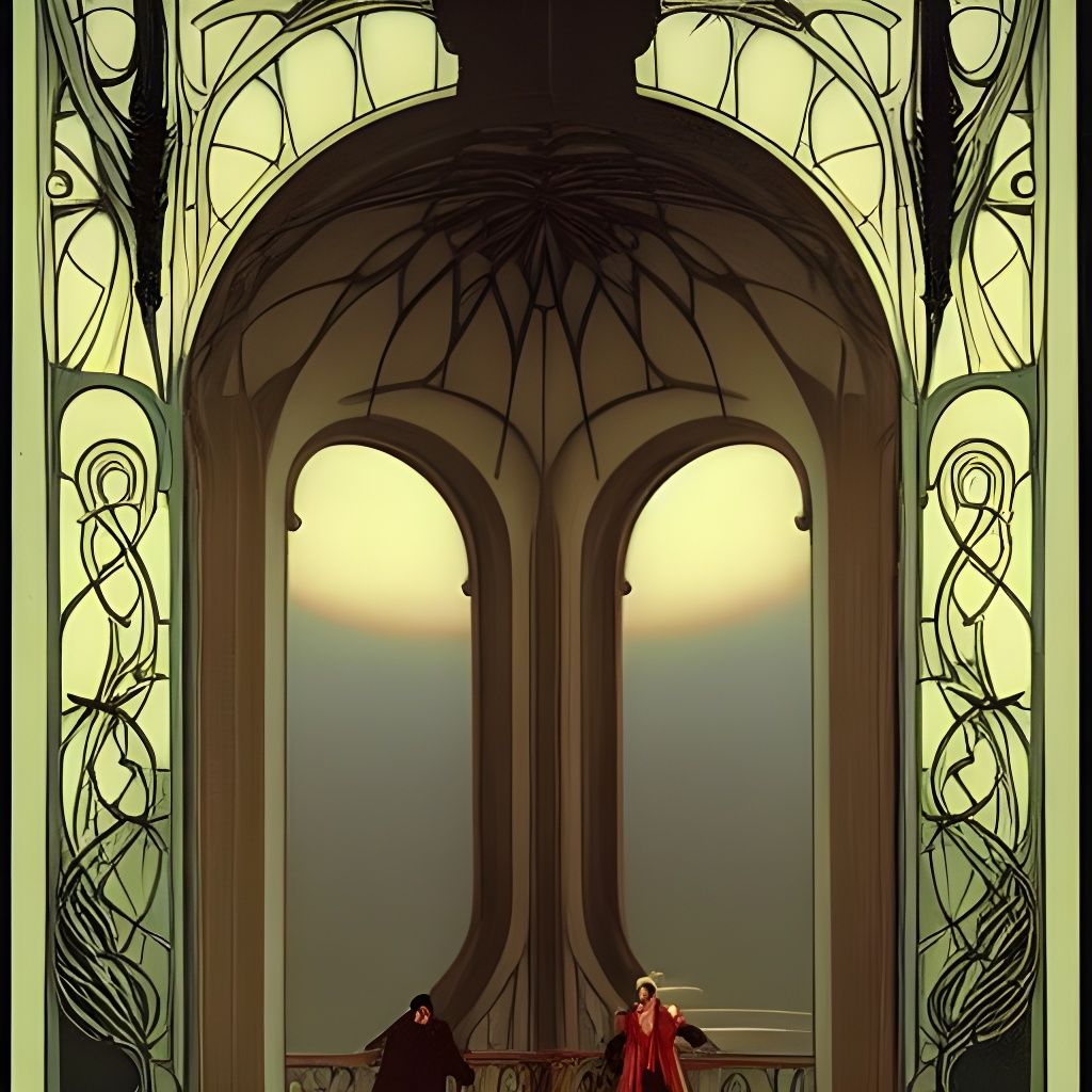 Art Nouveau Rococo Wrath and Mercy Steampunk Vision