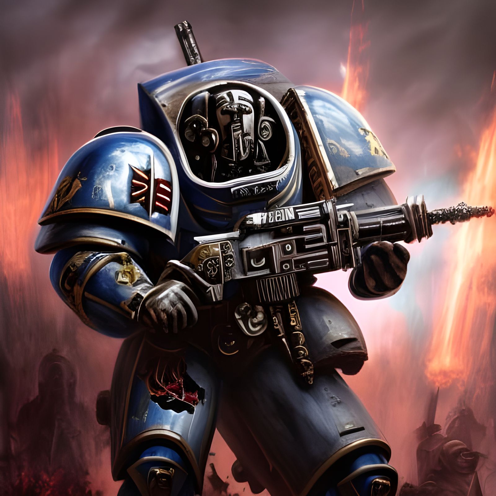 Space Marine in Grimdark Sci-Fi Concept Art