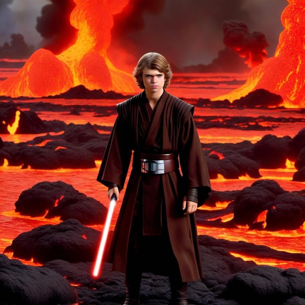 Anakin Skywalker Surrounded by Lava