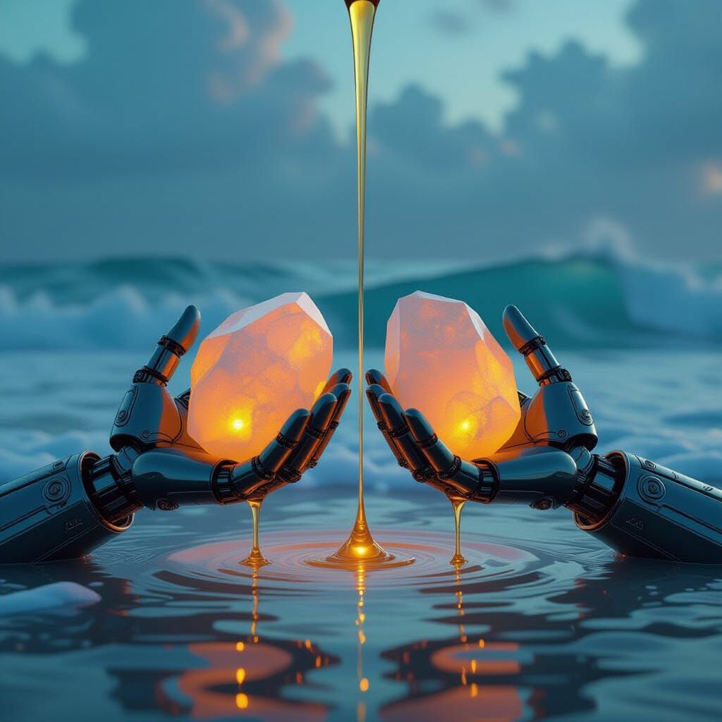 Opal Stones with Mech Details in Sci-Fi Setting