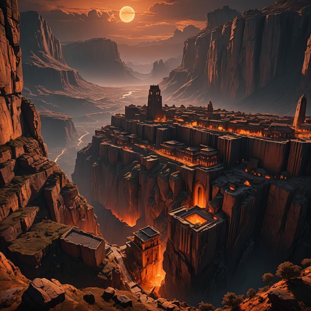 Ancient City Under Eternal Eclipse: Matte Painting