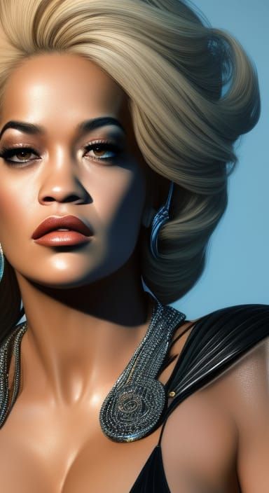 Rita Ora Portrait in Hyperdetailed Photorealism