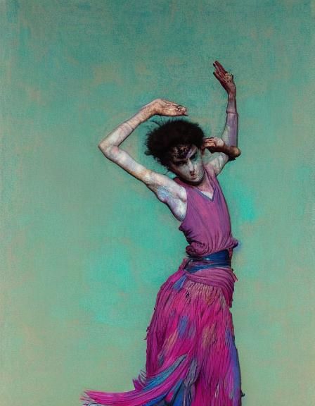 Fluid Dancer with Halo of Light