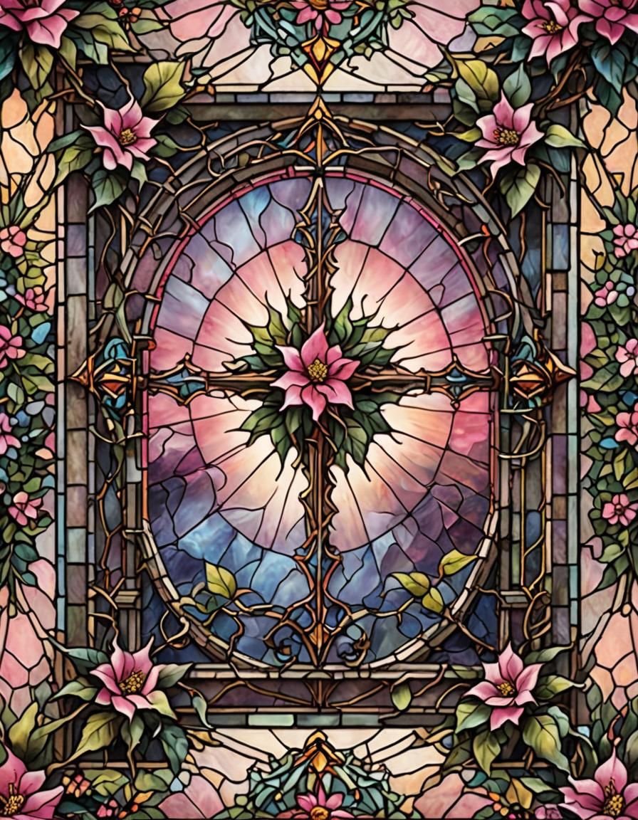 Pink Stained Glass Crown of Thorns Flower