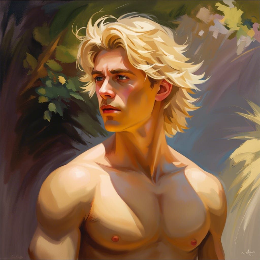 Blonde Shaggy Hair Portrait Inspired by Studio Ghibli