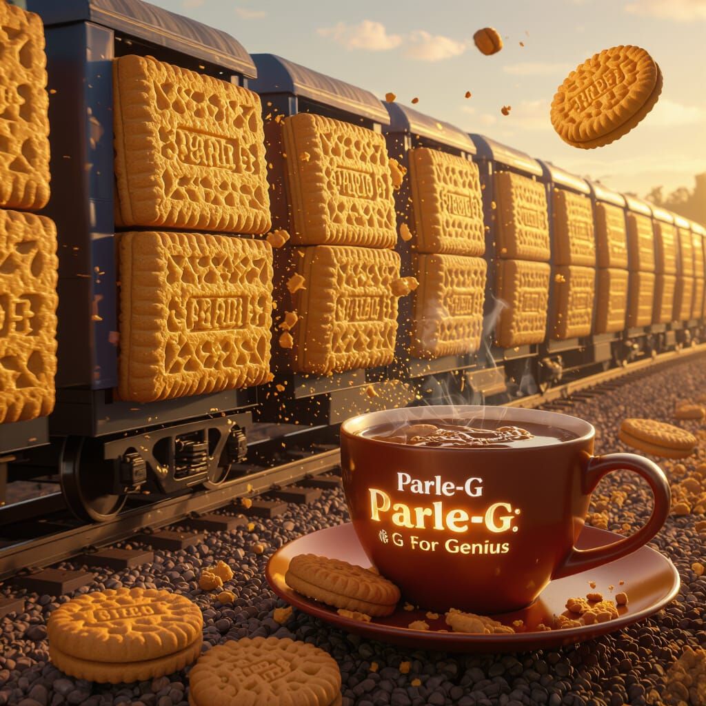 Cinematic CGI Train Transforms into Parle-G Biscuits