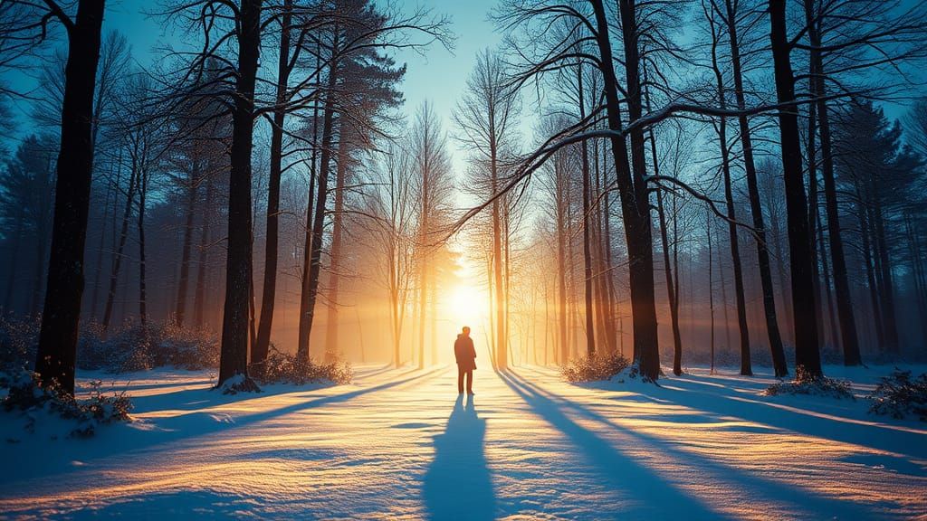 Ethereal Snow Forest Music Scene