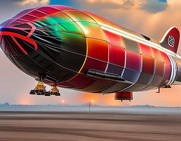 Colorful Zeppelin in Professional Photography Style