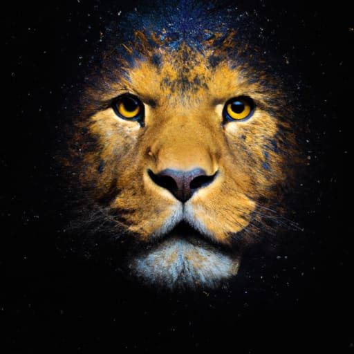 Lion Galaxy Portrait in Professional Photography Style