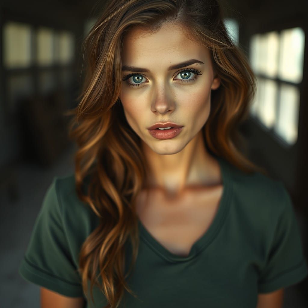 Portrait of a Woman in Cinematic Light