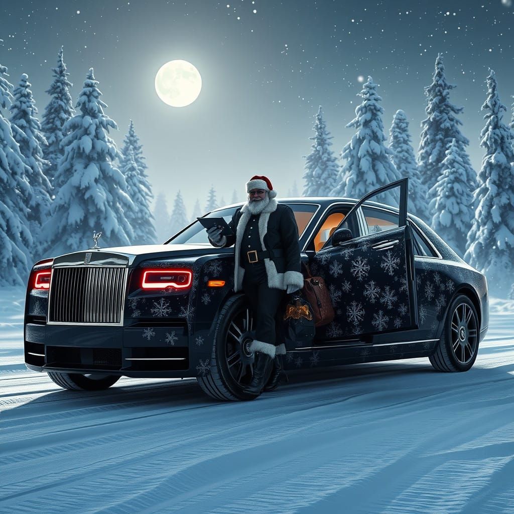 Luxury Rolls Royce Phantom in Snowy Winter Wonderland
