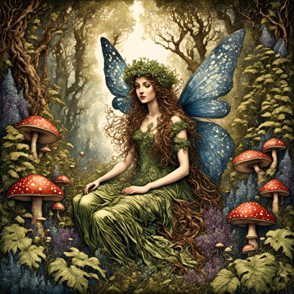 Enchanted Fairy Forest: Medieval Woodcut Style
