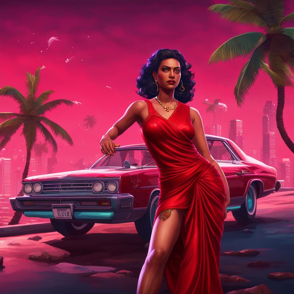 Candy Suxx in Red Sari, GTA Vice City Art