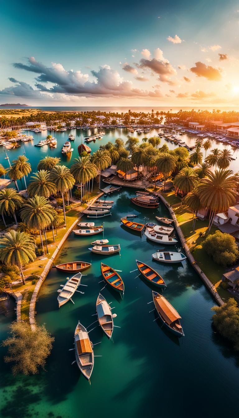 Fantasy Harbor Sunset Panorama