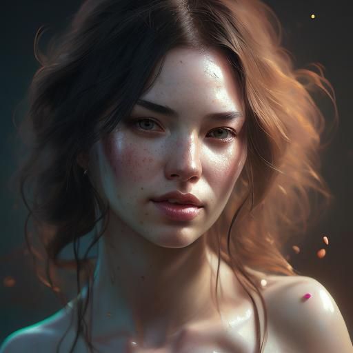 Detailed Portrait with Dynamic Lighting in Art Nouveau Style