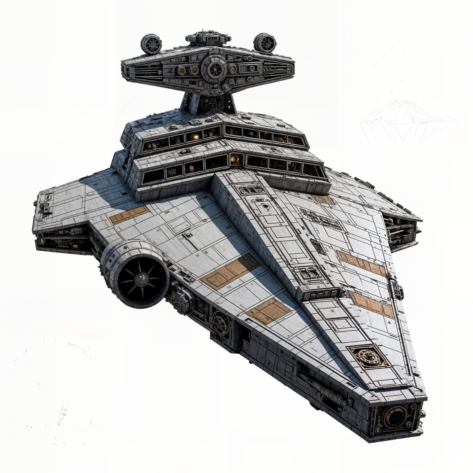 Steampunk star destroyer with design elements similar to the...