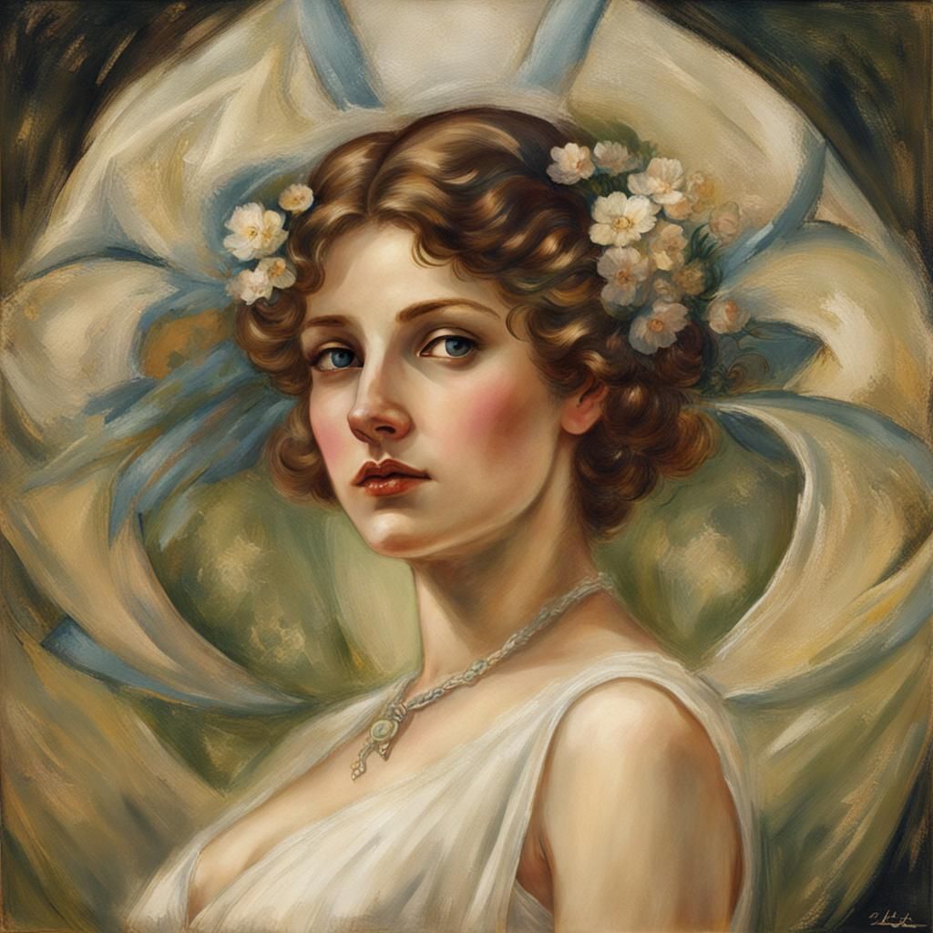 Attractive Woman: AI-Generated Nude Portrait